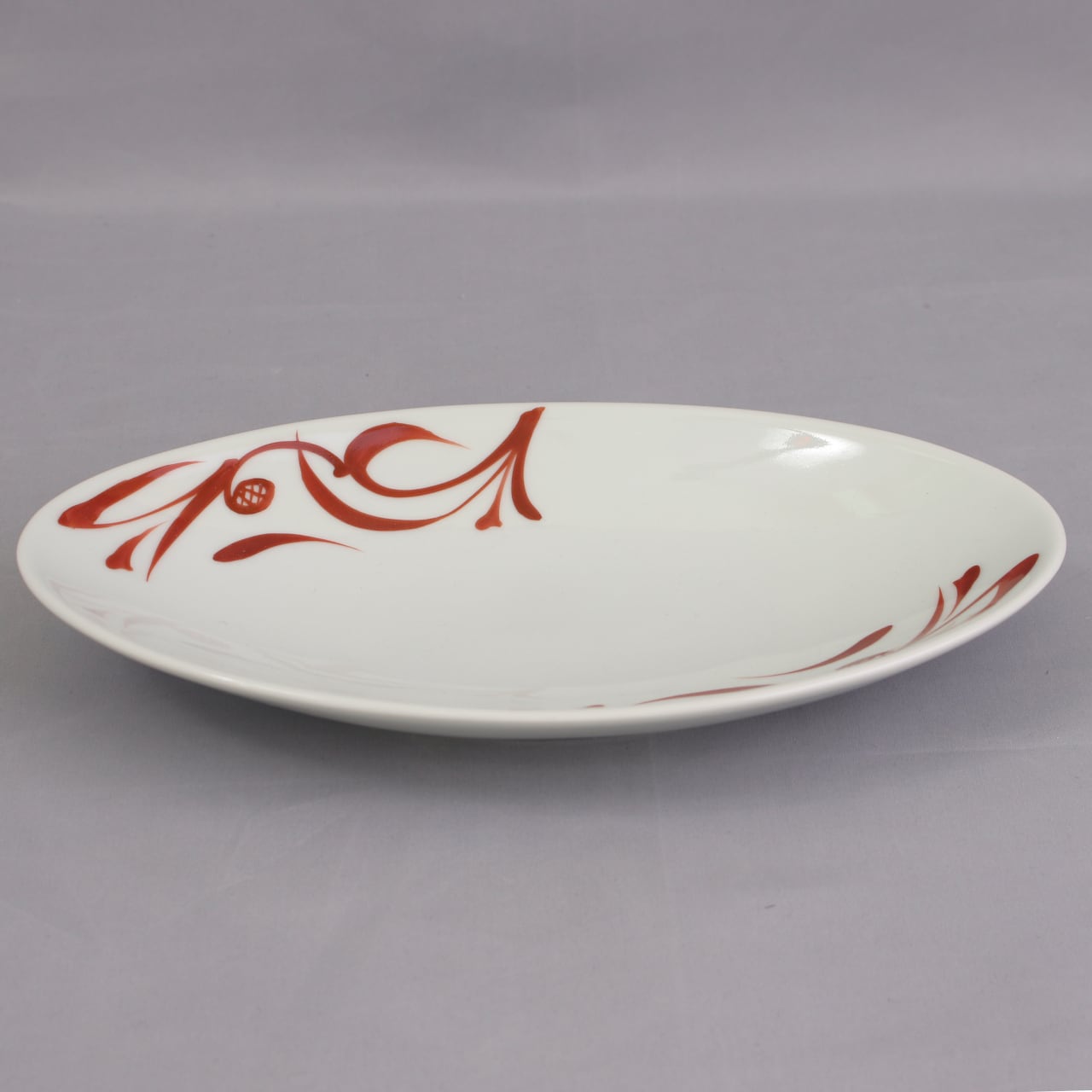 砥部焼 千山窯 舟皿 赤唐草