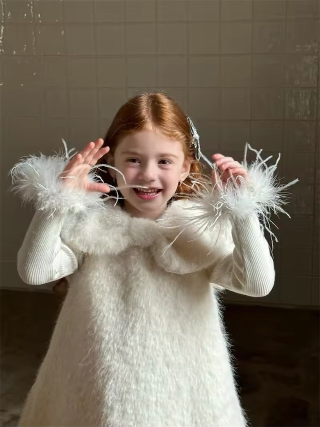 【取寄】大人顔負けの裾ファーニットトップス