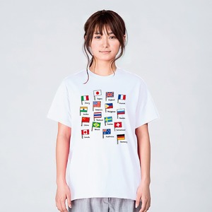 国旗 一覧 イラスト Tシャツ メンズ レディース 半袖 ゆったり おしゃれ トップス 白 30代 40代 プレゼント 大きいサイズ 綿100% 160 S M L XL