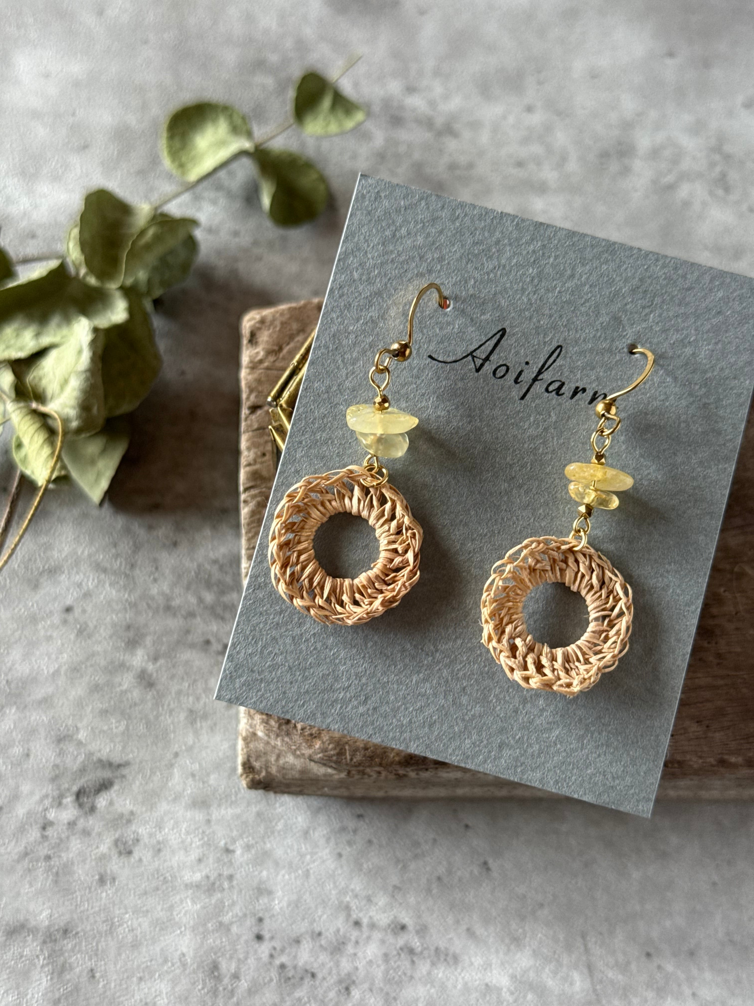 rin. 月桃×シトリン ピアス