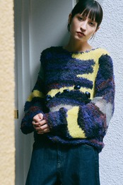 Gradient Mix Hand Intarsia Pullover Knit