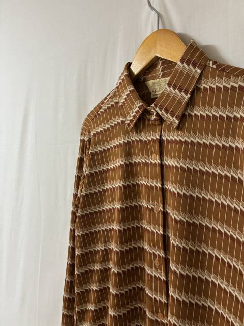 1970's All Over Pattern Long Sleeve Shirt "Sears"