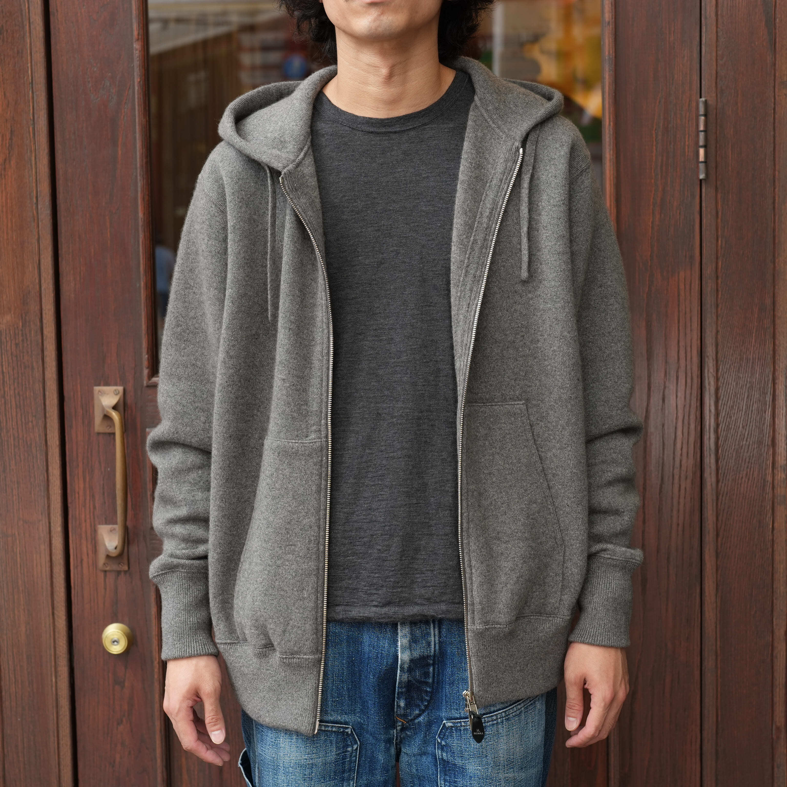 HERILL(へリル) 26AW "Goldencash ZipupHooded" -Gray-