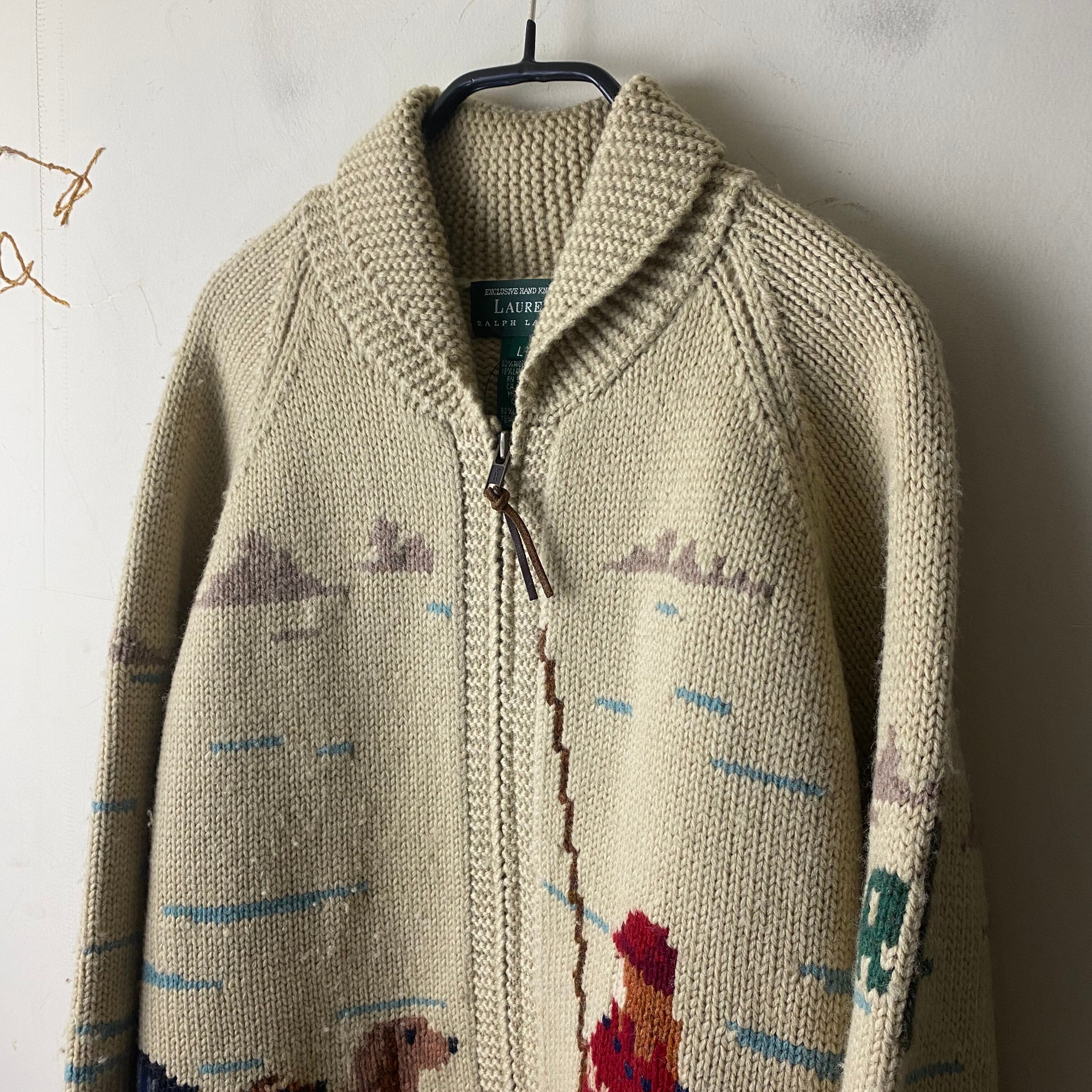 LAUREN RALPH LAUREN hand knit cowichan sweater | NOIR ONLINE