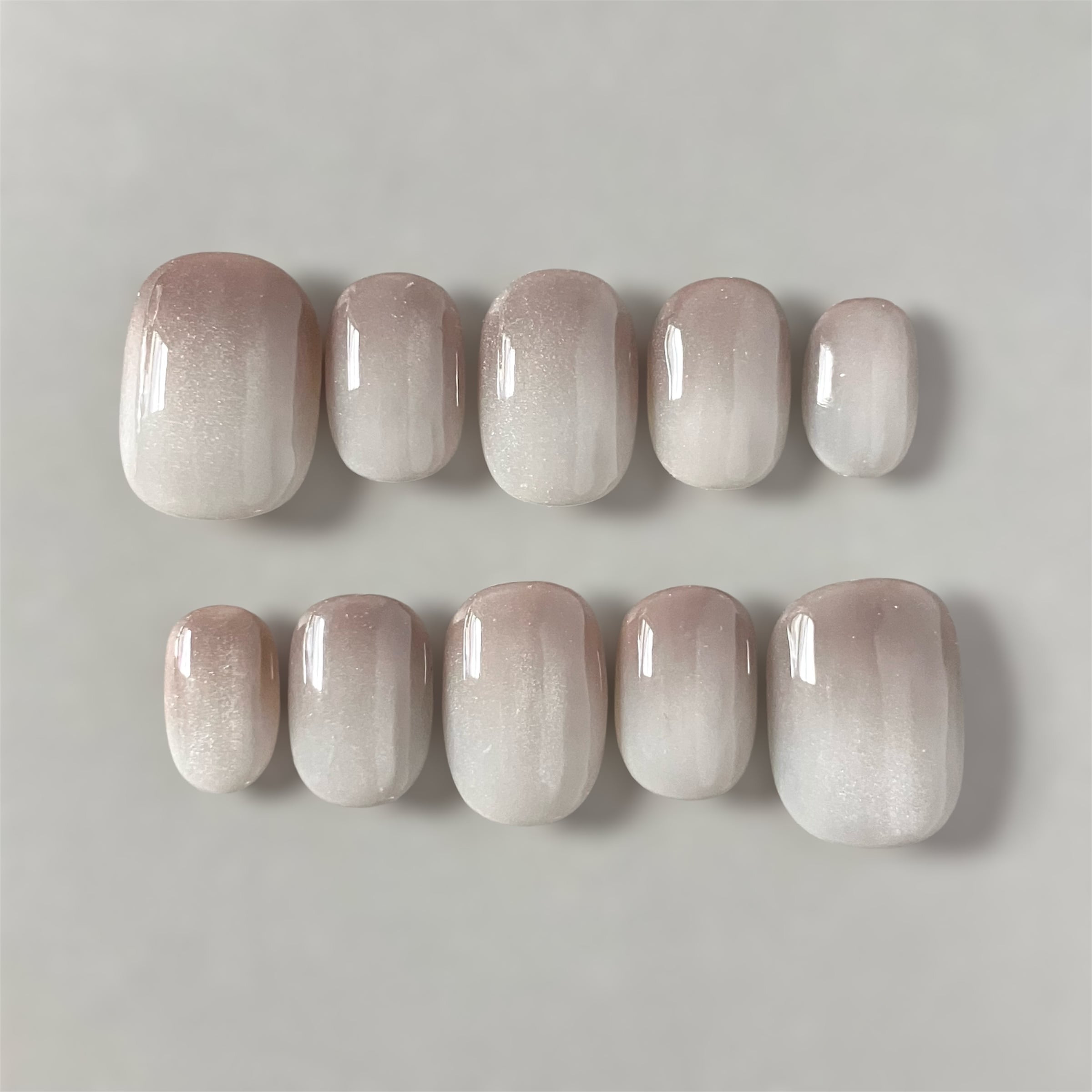 【S/M/L】ミルクホワイトとブラウンのやさしいグラデーションネイル #ncs001