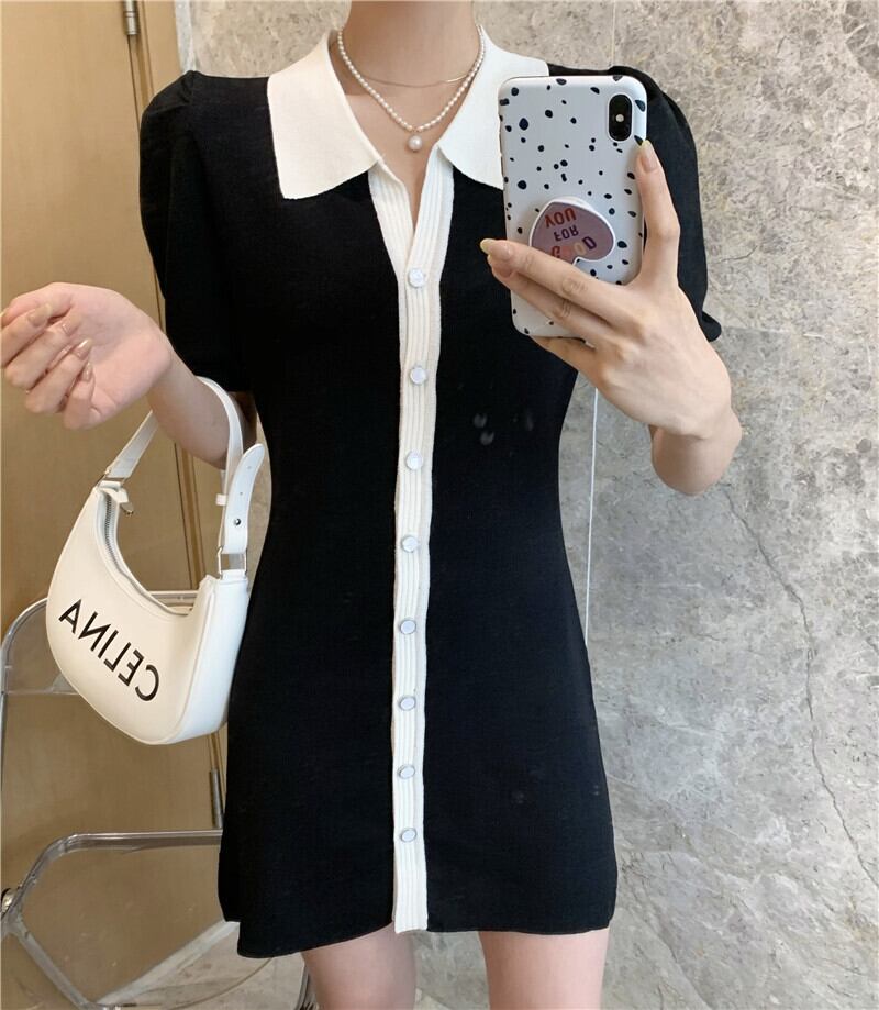 カラードレス サマーカジュアルショートスリムスカート 夏物 ビッグFスモールZ韓国89122778242