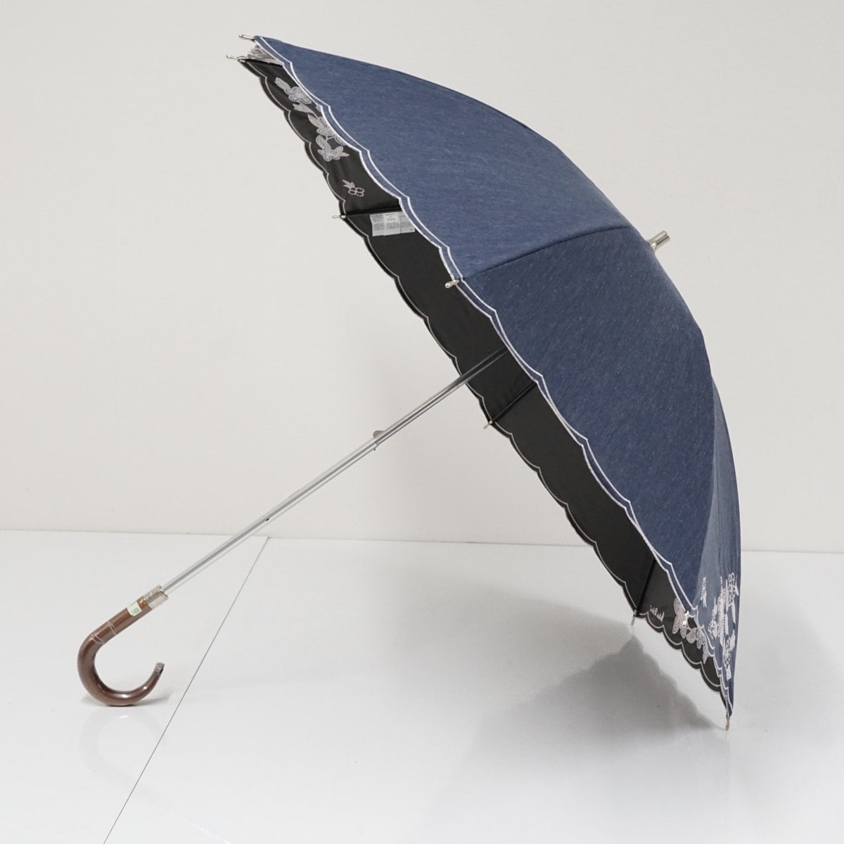 日傘 NINA RICCI ニナリッチ USED美品 晴雨兼用 刺繍 デニムブルー