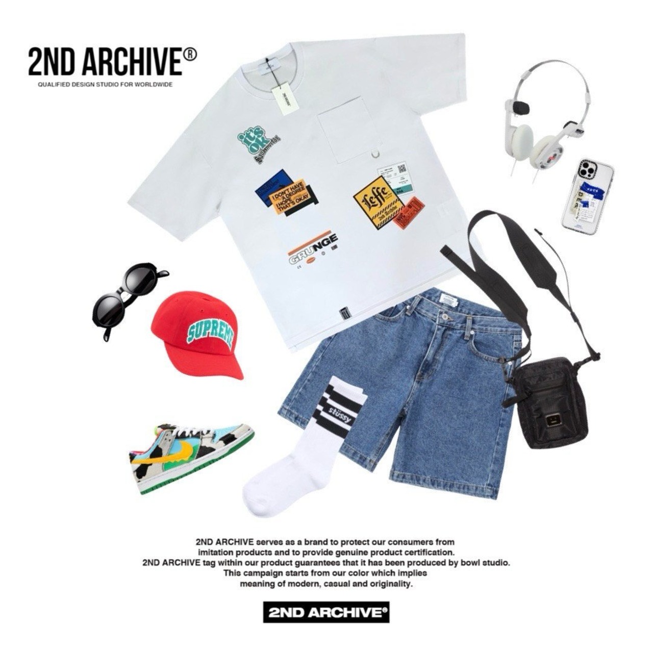 2ND006 2NDARCHIVE Tシャツ 韓国ファッション オーバーサイズ ユニセックス