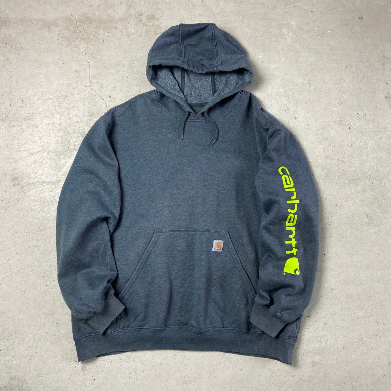 Carhartt カーハート 袖ロゴプリント スウェットパーカー メンズ2XL 