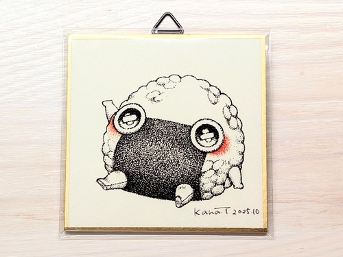 ［豆色紙サイズ］のりむすびの子・点描画