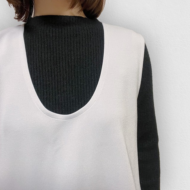 【人気シリーズ】シンプルで楽ちん Uネックジャンパースカート｜水色 / ライトブルー｜画像11