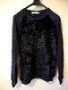 美品◆MSGM エムエスジーエム 異素材MIX ベロア切替 オーバーサイズ スウェット トレーナー 黒 S◆