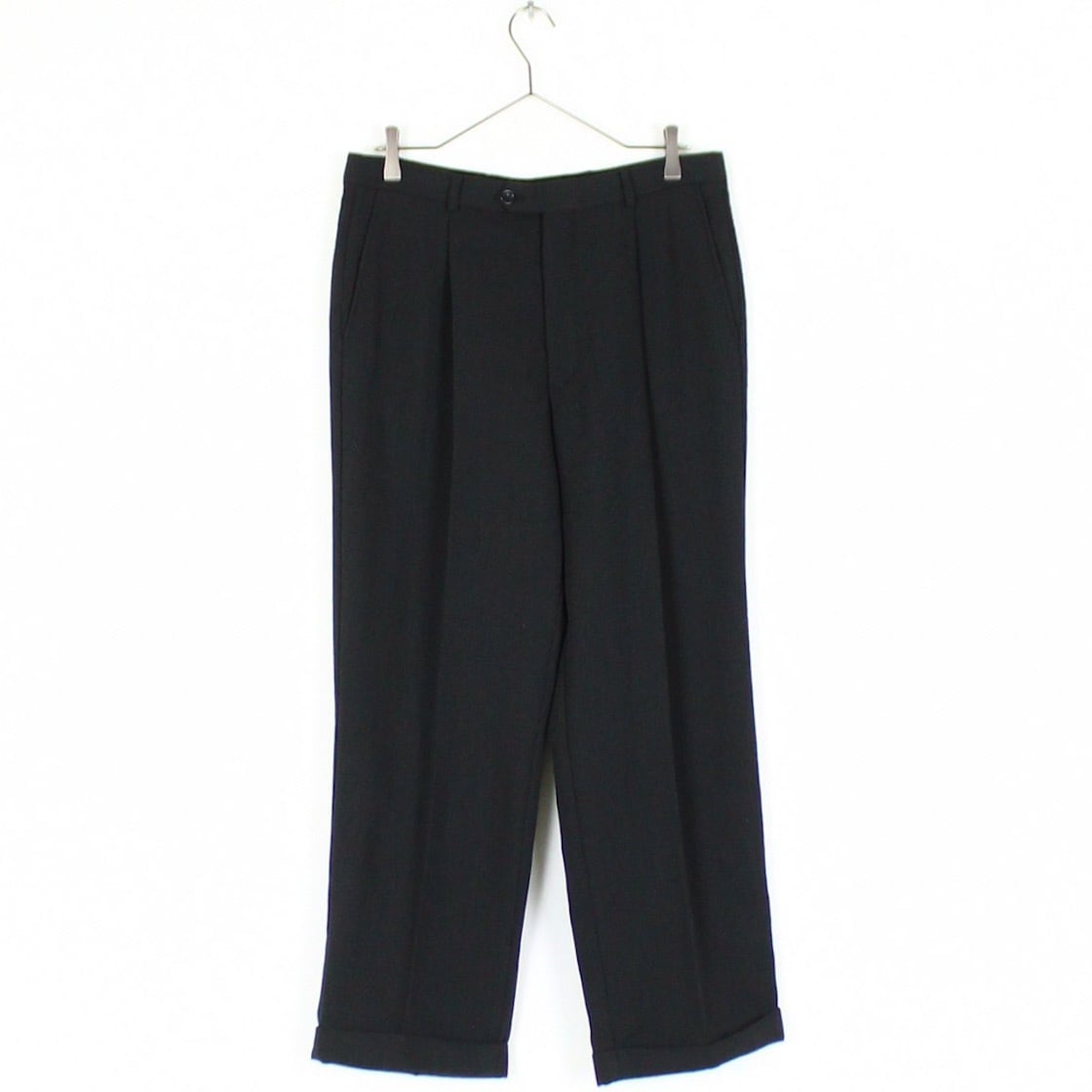 1990's GIORGIO ARMANI スモークブラックとろみセミワイドスラックス
