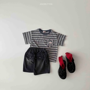 【and butter】クッキーハートT  ネイビー 130~140cm