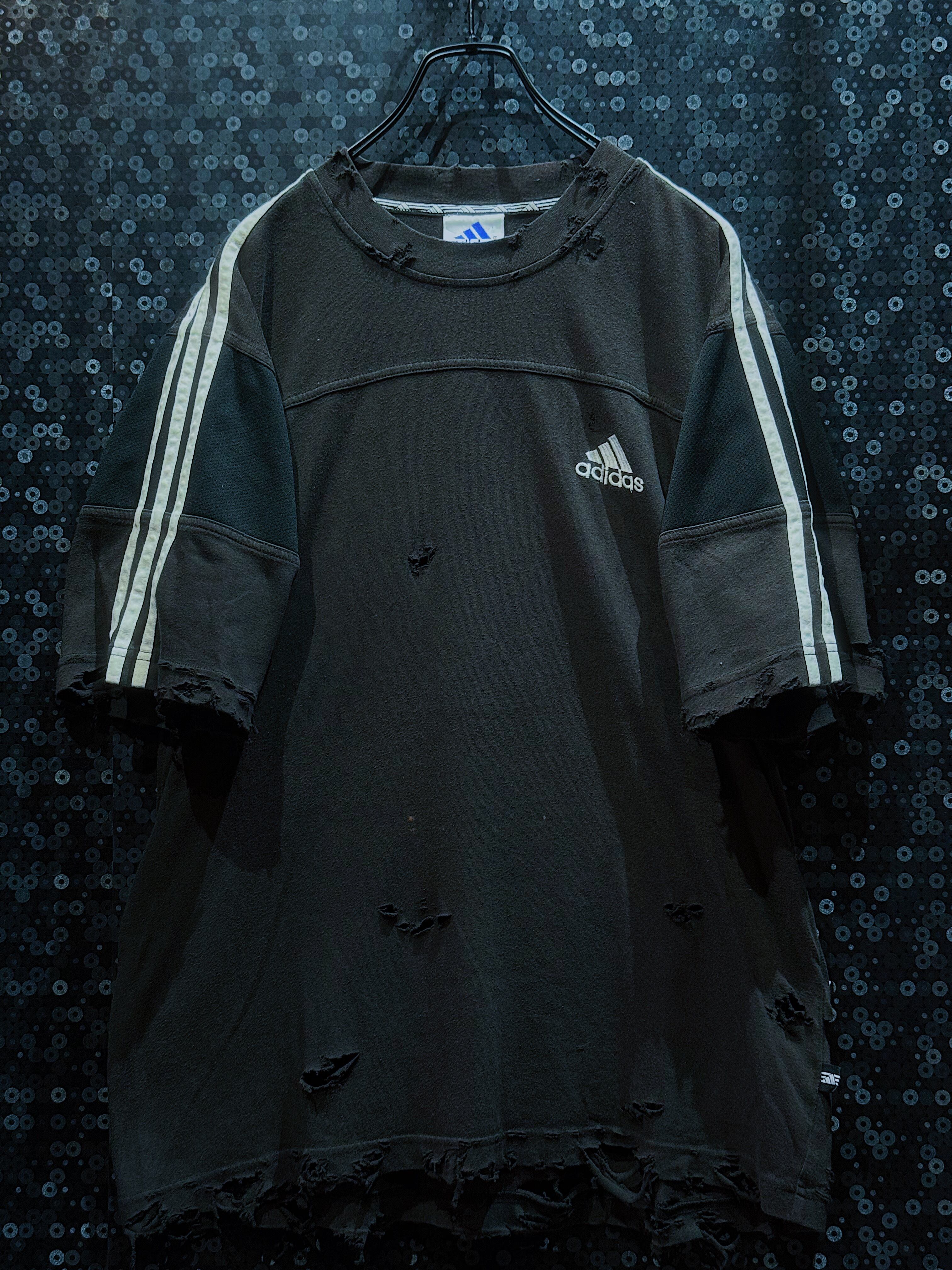 【ÆIEM】original"boro"remake adidas vintage performance logo t-shirt