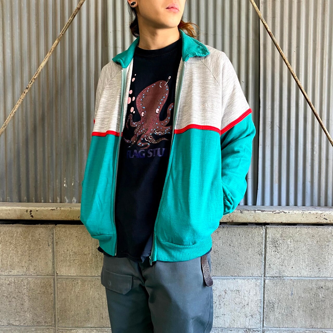 80年代 フランス製 アディダス スウェットジャージ メンズl 古着 トラックジャケット 80s Adidas ビンテージ ヴィンテージ ジャージ トラックジャケット Ws22 30 Cave 古着屋 公式 古着通販サイト