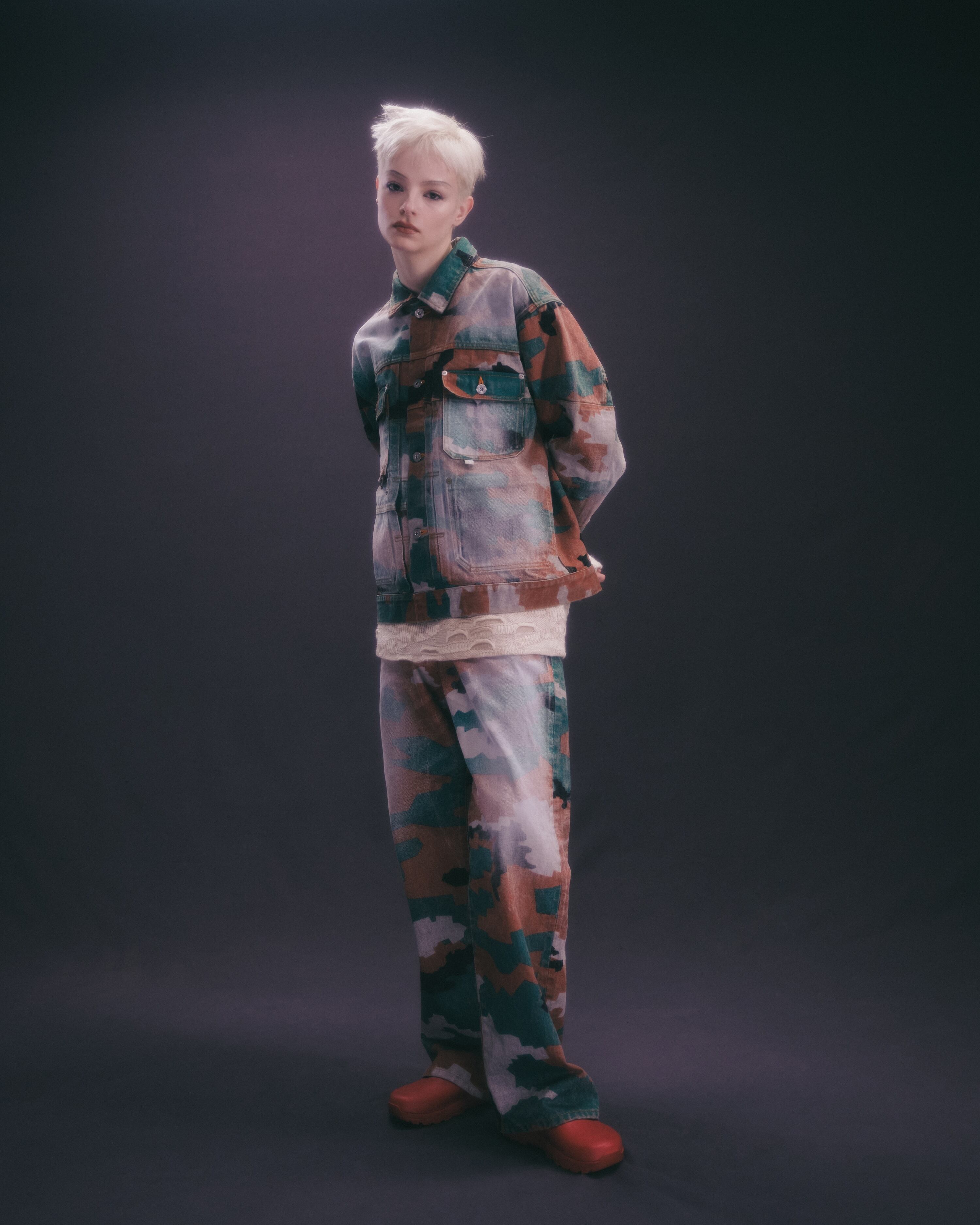 FAKE AS FLOWERS 24AW CAMO AGED DENIM PANTS (Camo) | Moore
