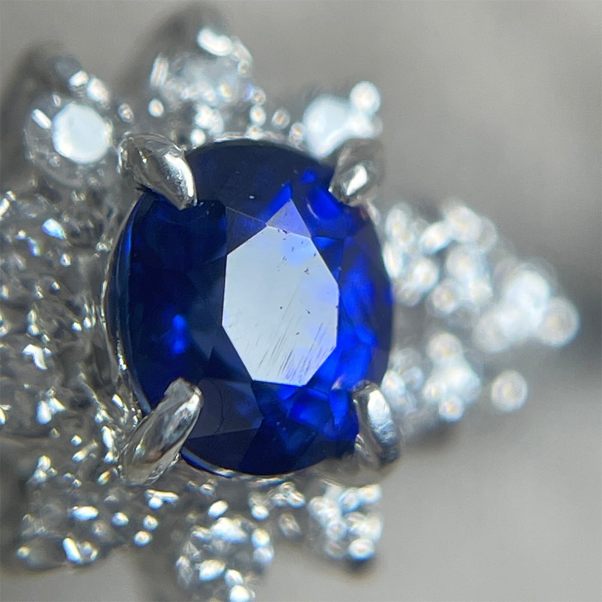 PT900 天然サファイア 0.32ct 天然ダイヤモンド 0.12ct リング 