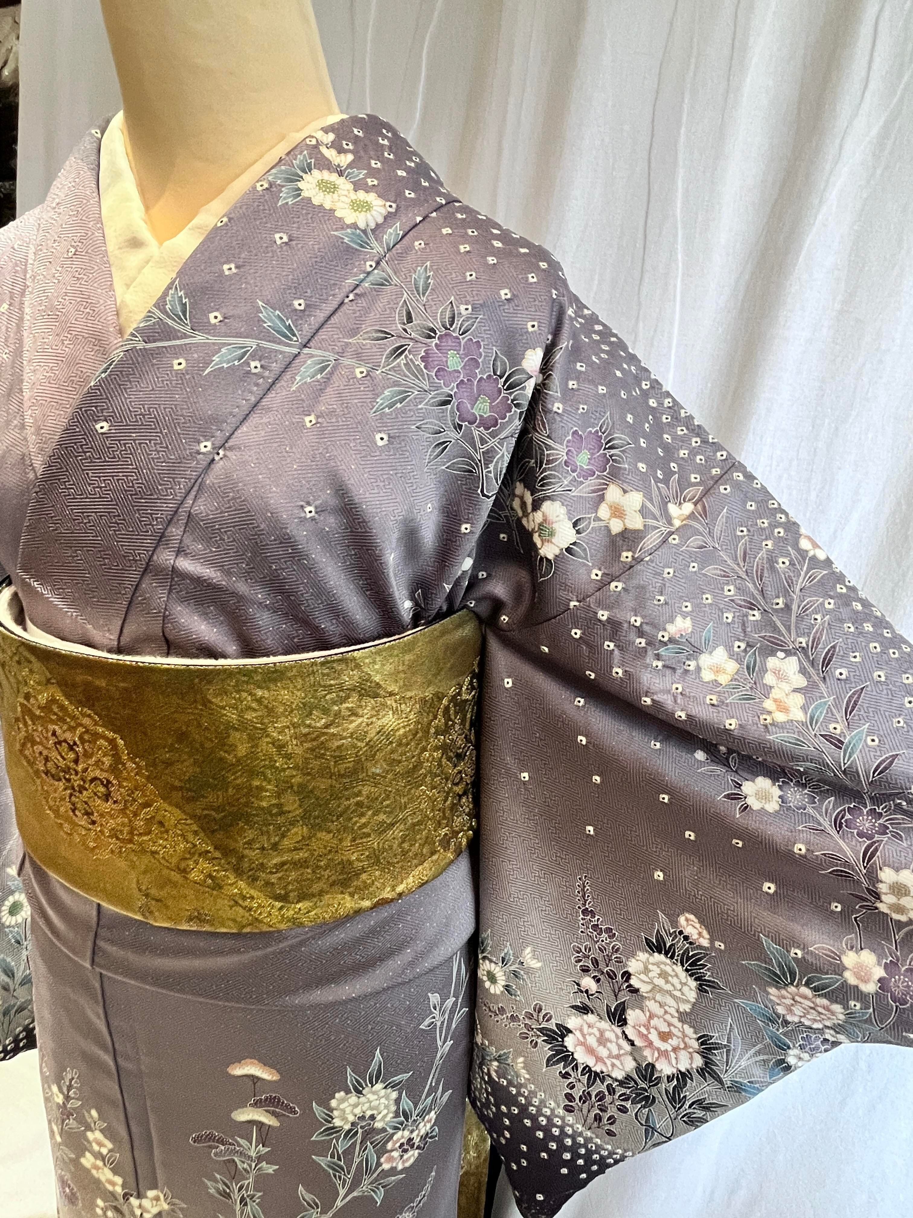 2207 絞りと金箔 訪問着 袷単品 Houmongi (lined kimono) | リサイクル 