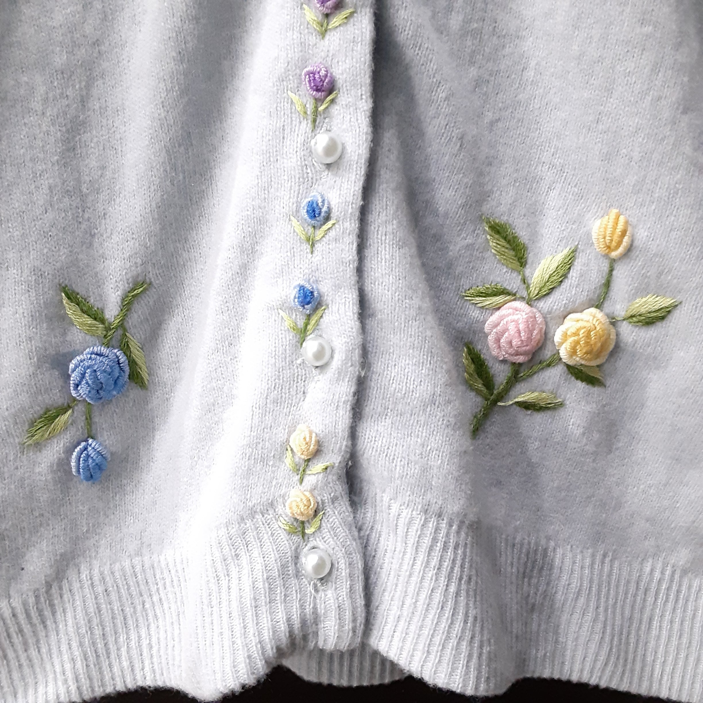 50~60's flower embroidery cardigan 50~60年代花立体刺繍 ...