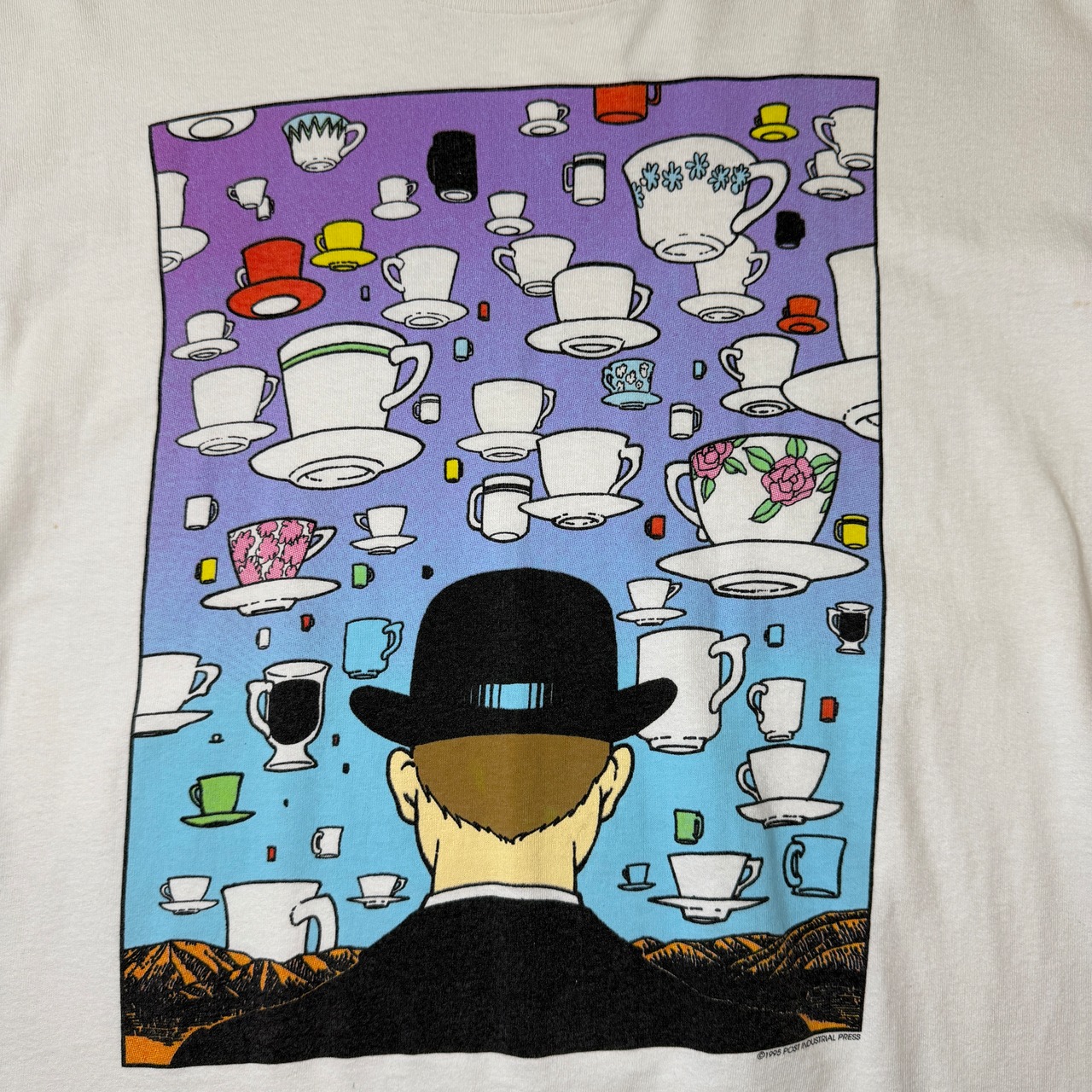 90's Rene Magritte "Artwork Parody" Printed T-Shirt USA GILDAN ART 90年代 ルネ・マグリット パロディ プリント Tシャツ アメリカ ギルダン ヴィンテージ ビンテージ Cup カップ アート TT2026-0009 - 3