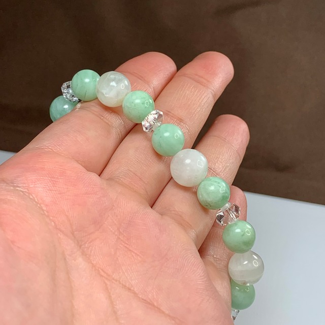 クリームソーダのようなフローライトシリカ・デザインブレスレット