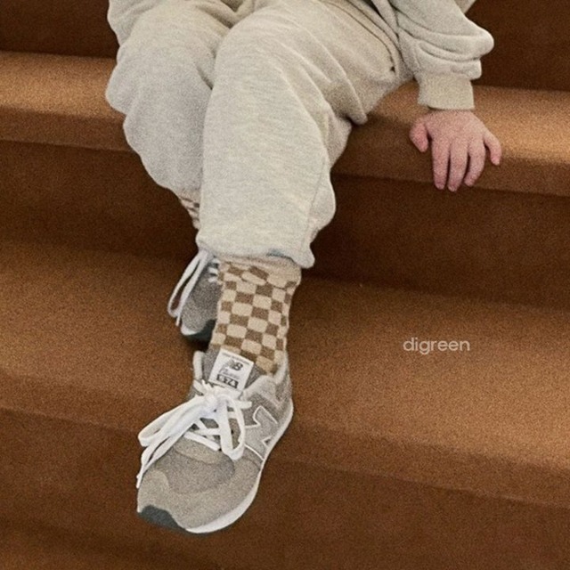 digreen25wn_Checkerboard Socks
