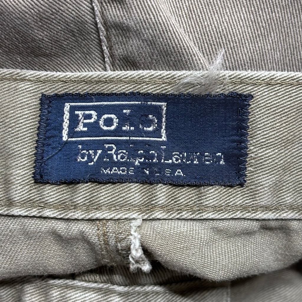 90's USA製 ラルフローレン Polo by Ralph Lauren 2タック チノ サイド