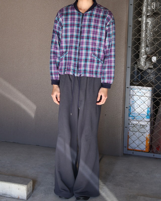 short length check blouson