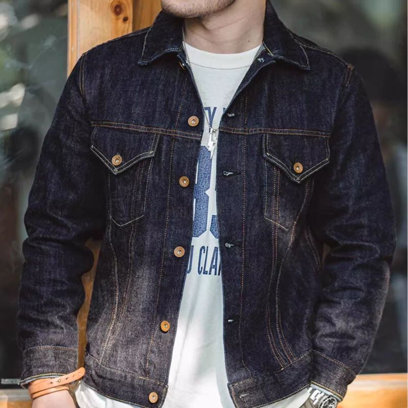 デニム胸ポケット付きジャケットA18139