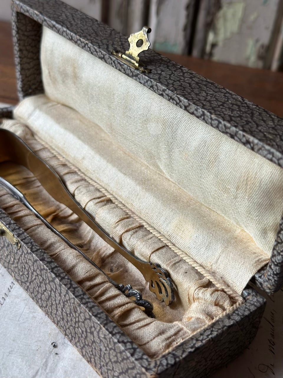 クリストフル　シュガートング　シルバープレート　箱つき シュガートング 箱付き シルバープレート シェル型 | Brocante de La