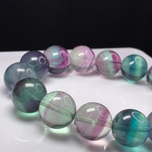 大玉✩透明度有✩バイカラーフローライトブレスレット