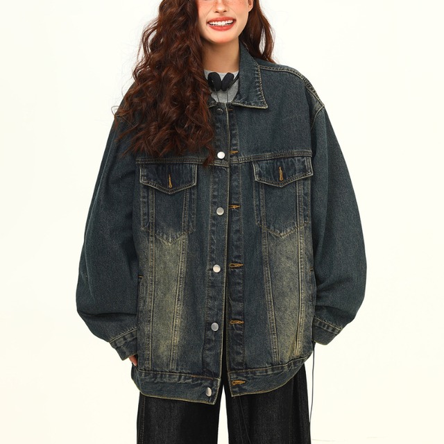washed oversized denim jacket　ウォッシュドオーバーサイズデニムジャケット　J1528