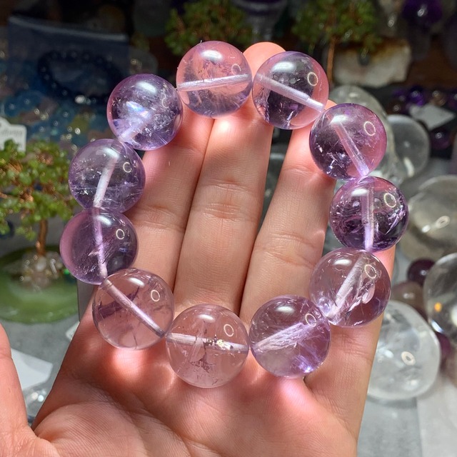 透高レア☆希少な20mm☆ラベンダーアメジスト・ブレスレット