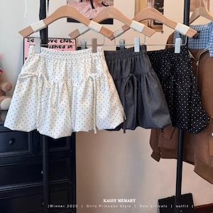 3色/リボンドットバルーンスカート ・76124 3色/リボンドットバルーンスカート ・76124