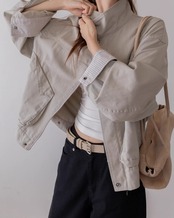 Check accent utility Jacket L0159