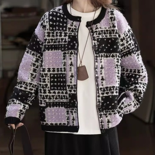 ジャガードニットカーディガン ・20507