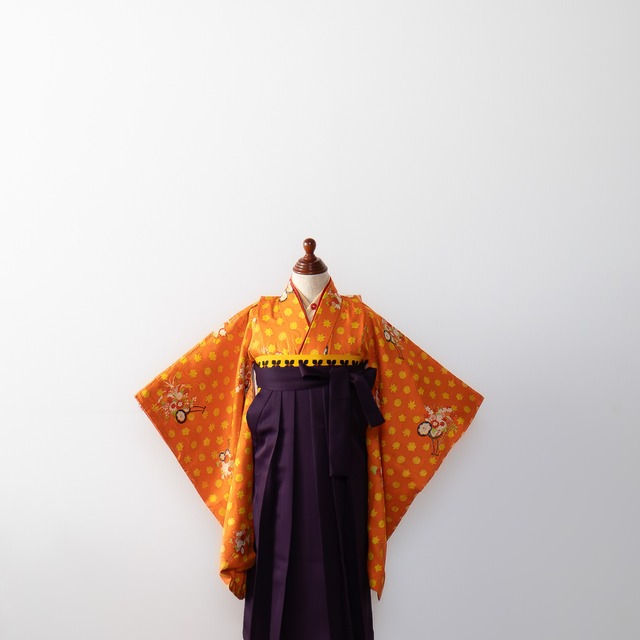 卒園袴(園児)　女の子　『流水花車/hakama』/SSH6002   (対応身長目安　約105㎝～115cm)