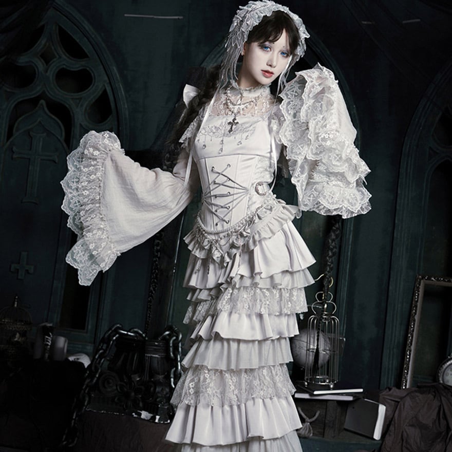 白銀の深海花嫁 ビスチェ＆マーメイドスカート ゴスロリ5点セット
