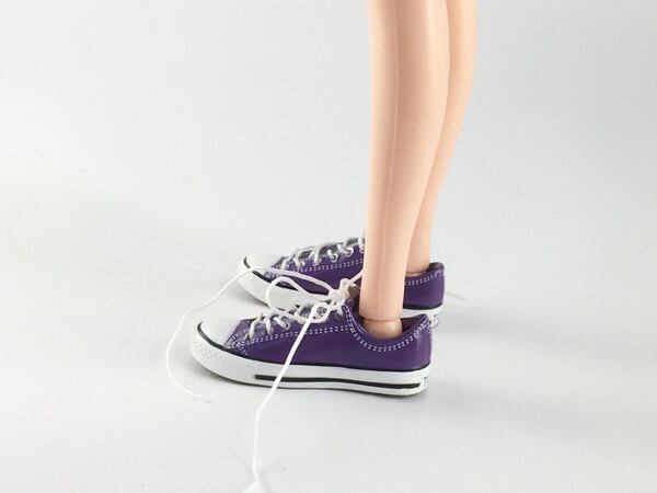 ドール靴 1/6 女性用 キャンバスシューズ 紫 STK 15386 - 画像5