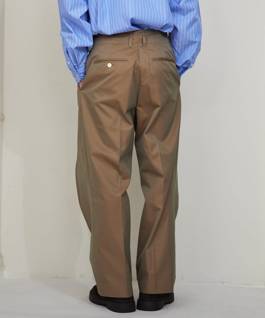 GABARDINE DOUBLE TUCK PANTS / ギャバジンダブルタックパンツ (BEIGE