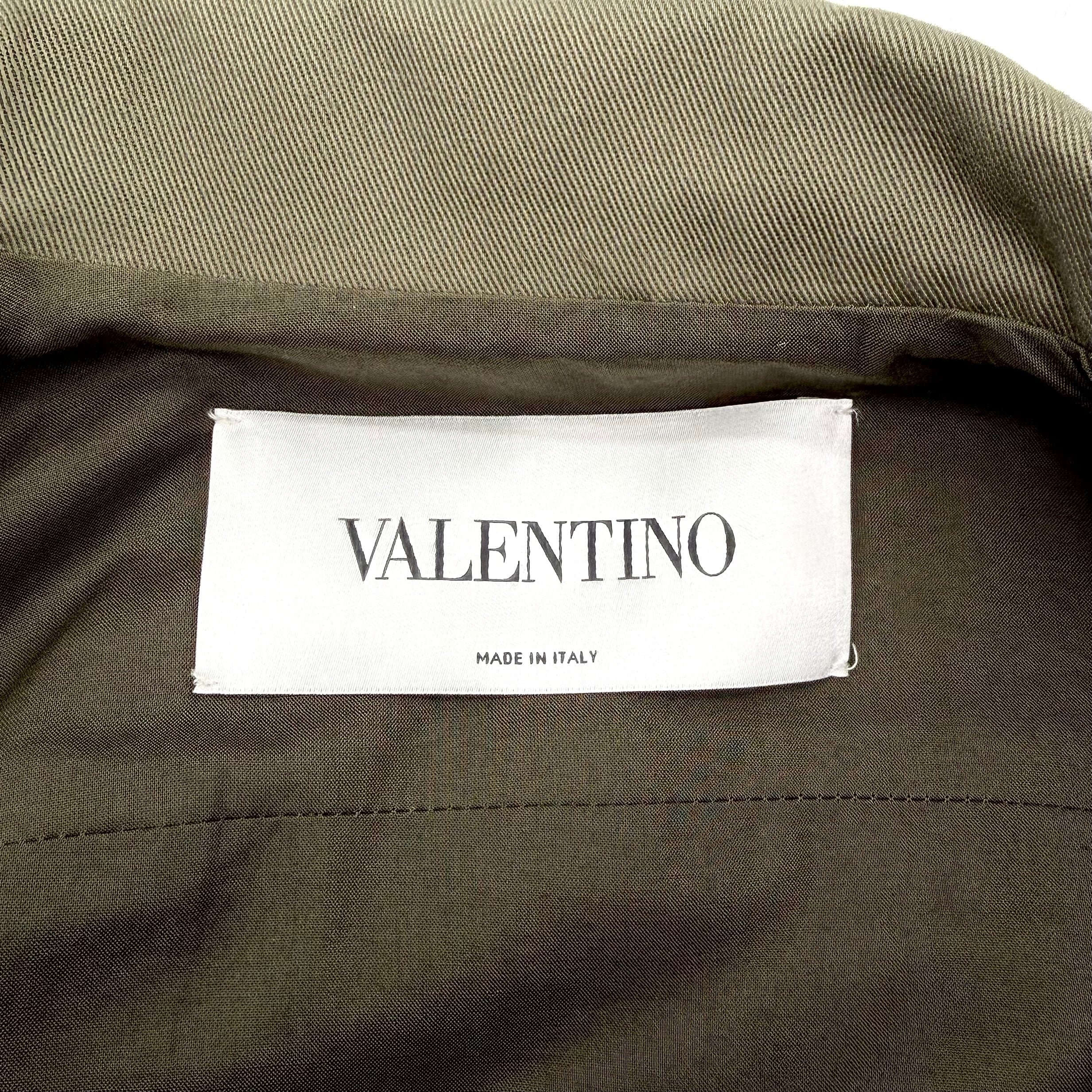 VALENTINO ミリタリー ジャケット コットン カーキ ヴァレンティノ