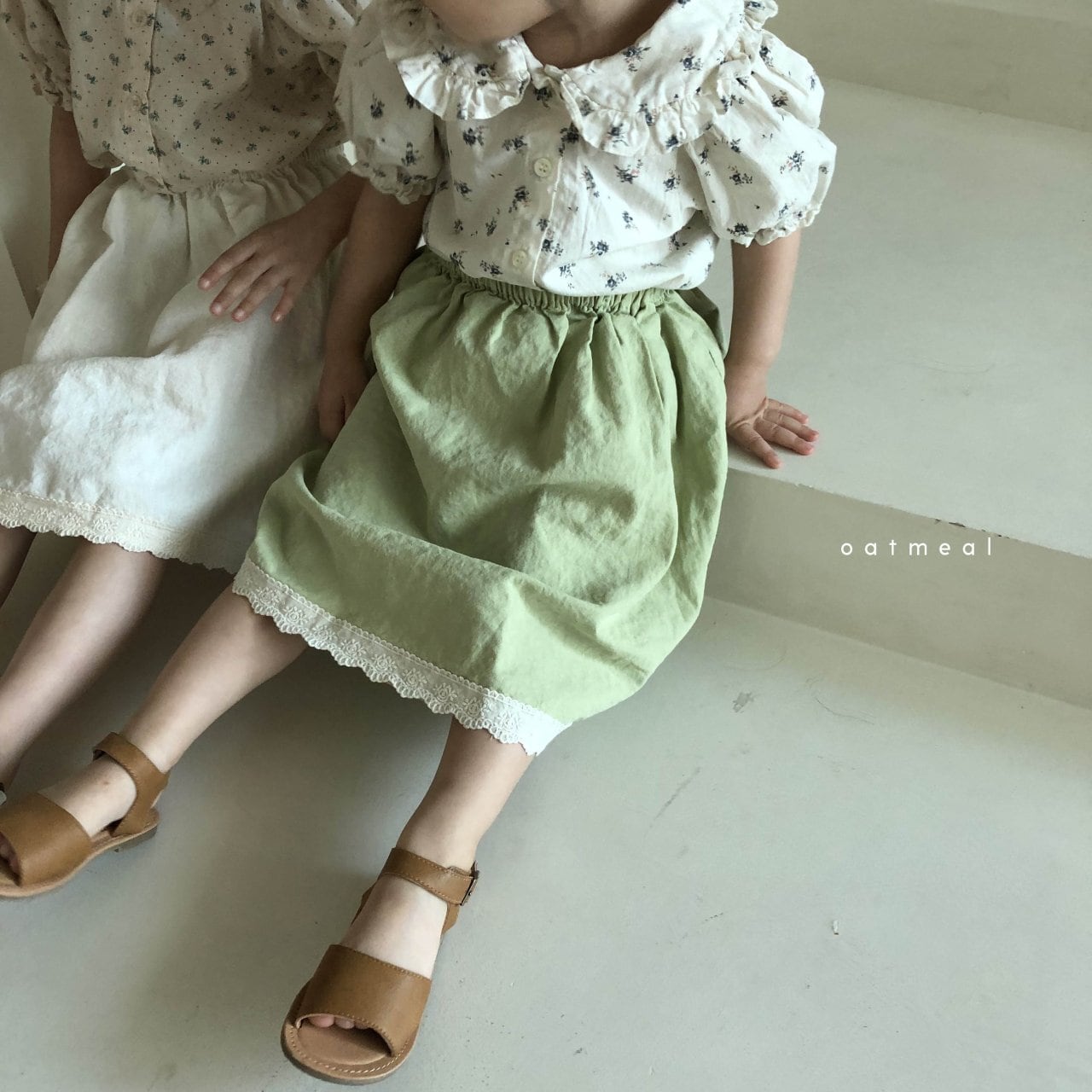 均一セール | グリーン110.120【即納】oatmeal|80-120cm |Melody Skirt