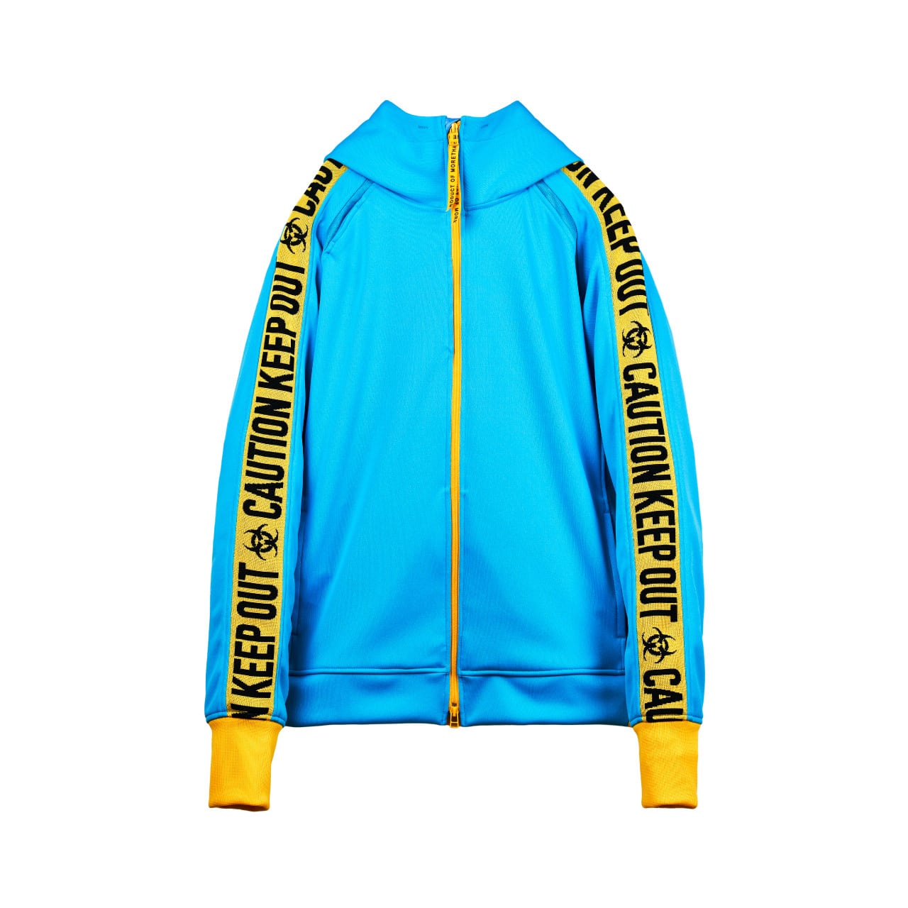 “KEEP OUT” HOODED TRACK JACKET (TURQUOISE) | beauty ...