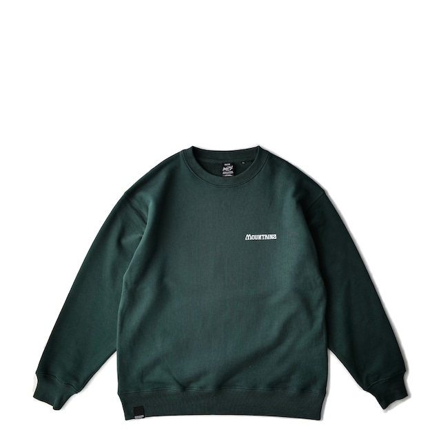 Mountains logo / Heavy weight crew neck Sweat  / Forest Green