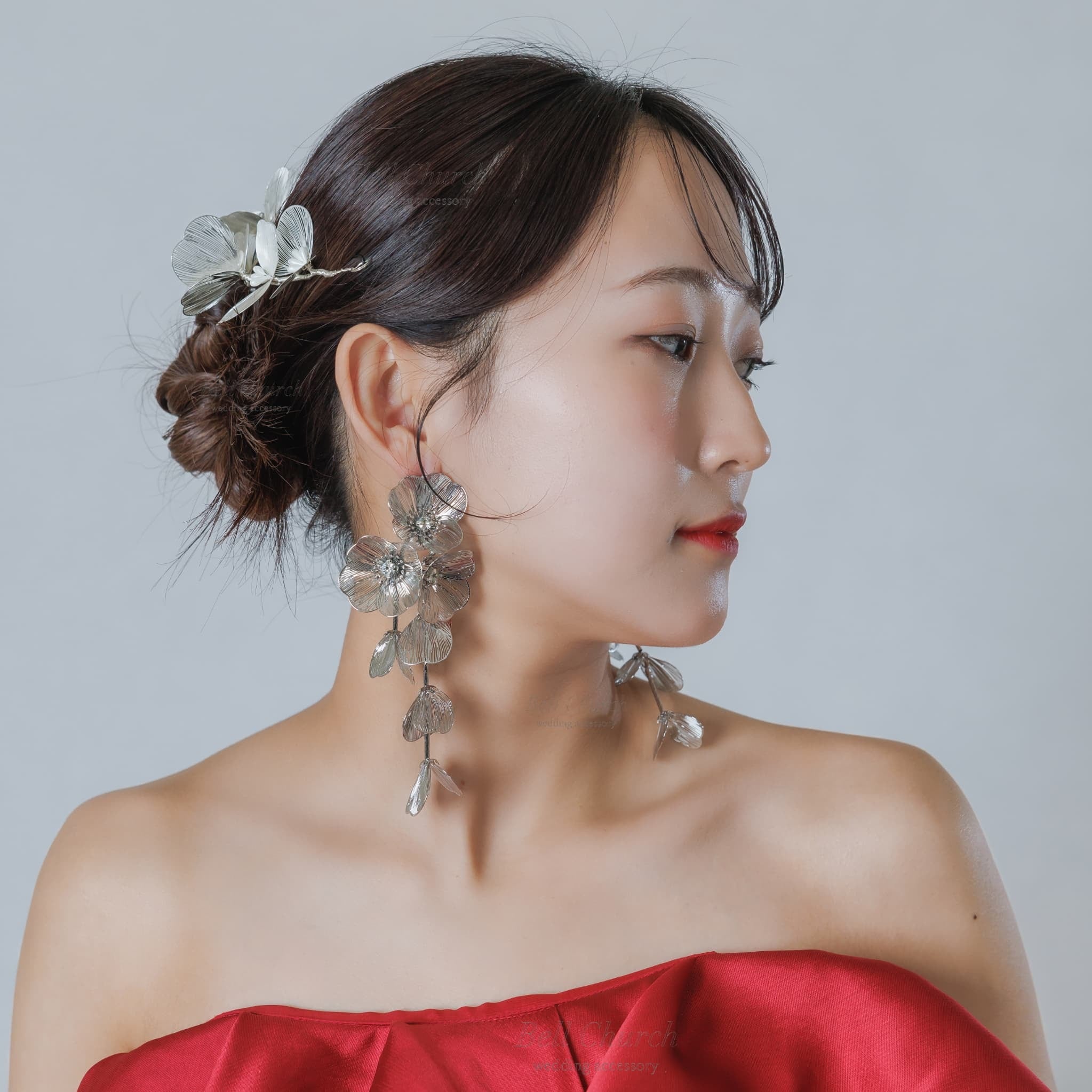 ウェディングピアス イヤリング｜ビジュー｜お花 フラワーモチーフ