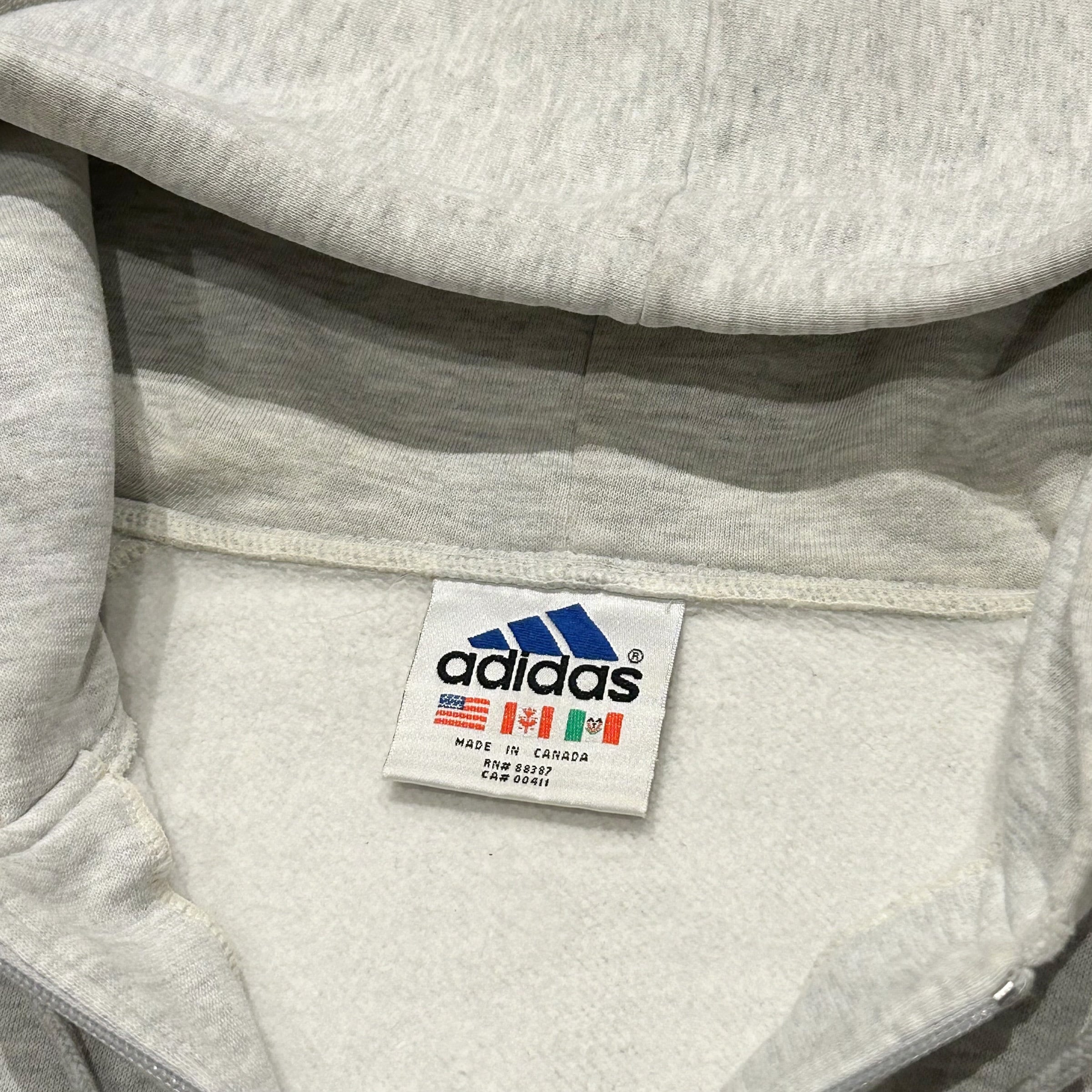 adidas 襤褸 sweat ボロ スウェット フーディー トレフォイル 白 