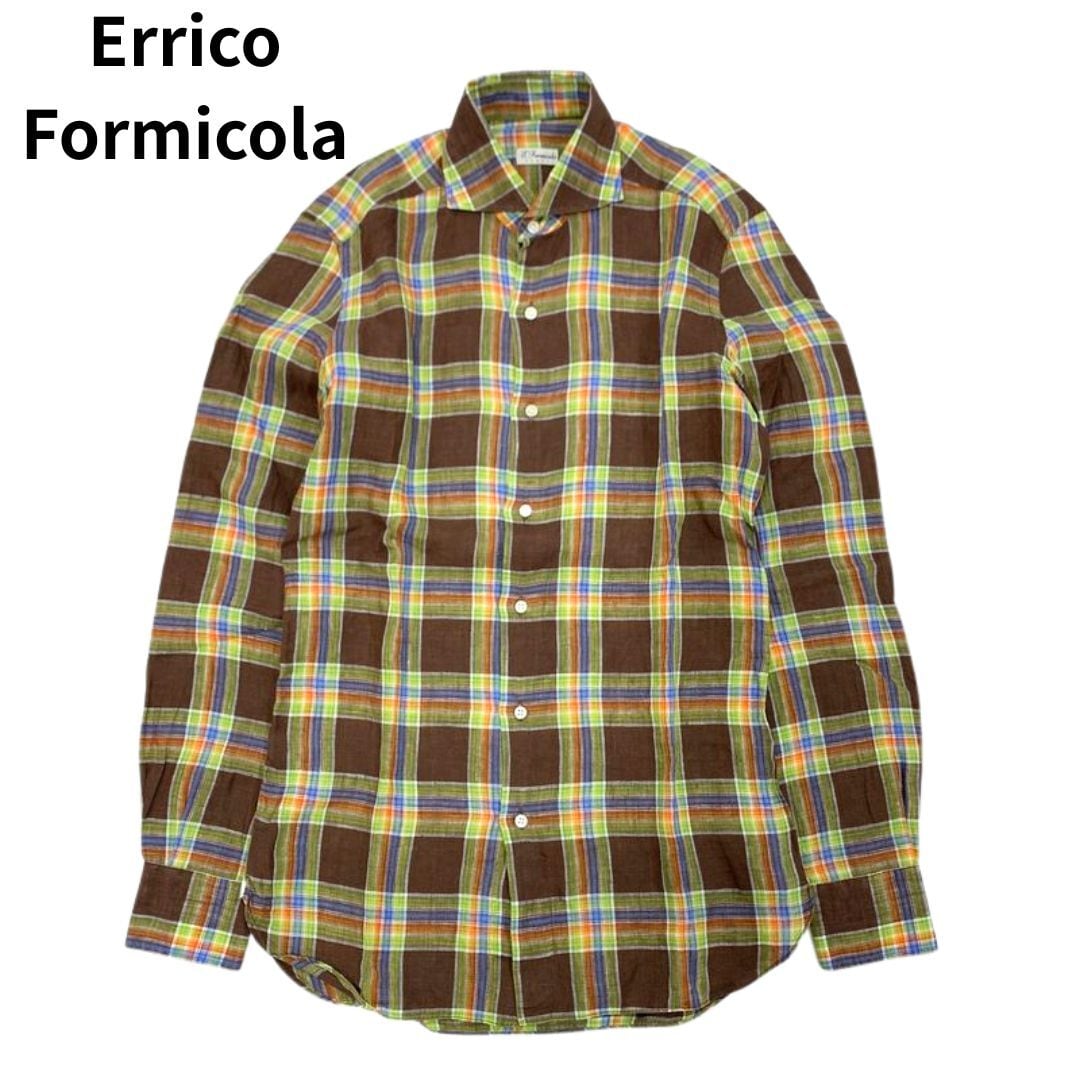 美品】伊製 Errico Formicola エリッコ フォルミコラ リネン ワイド