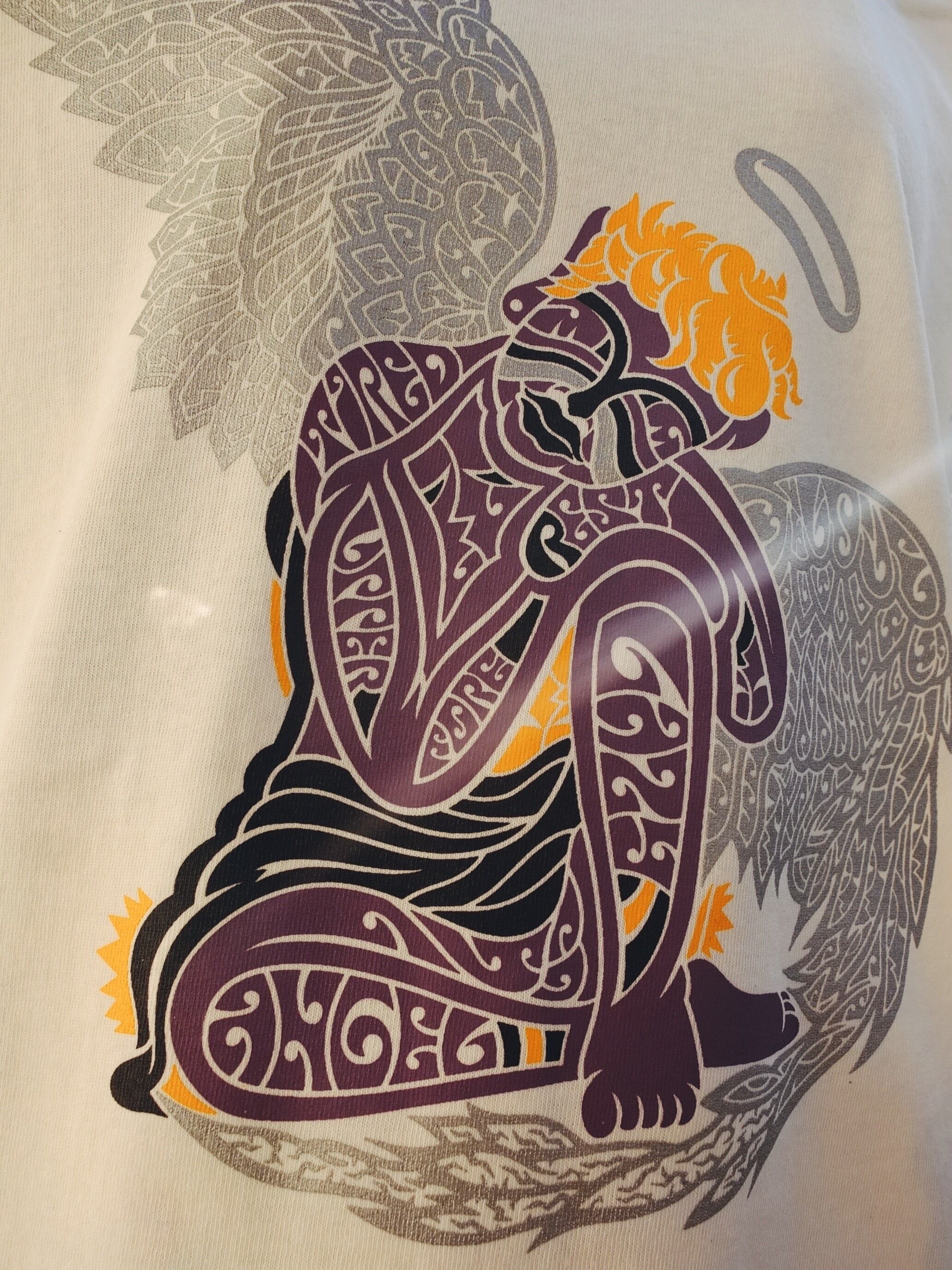 天使ちゃんの一休みのTシャツ C/#ニルヴァーナホワイト