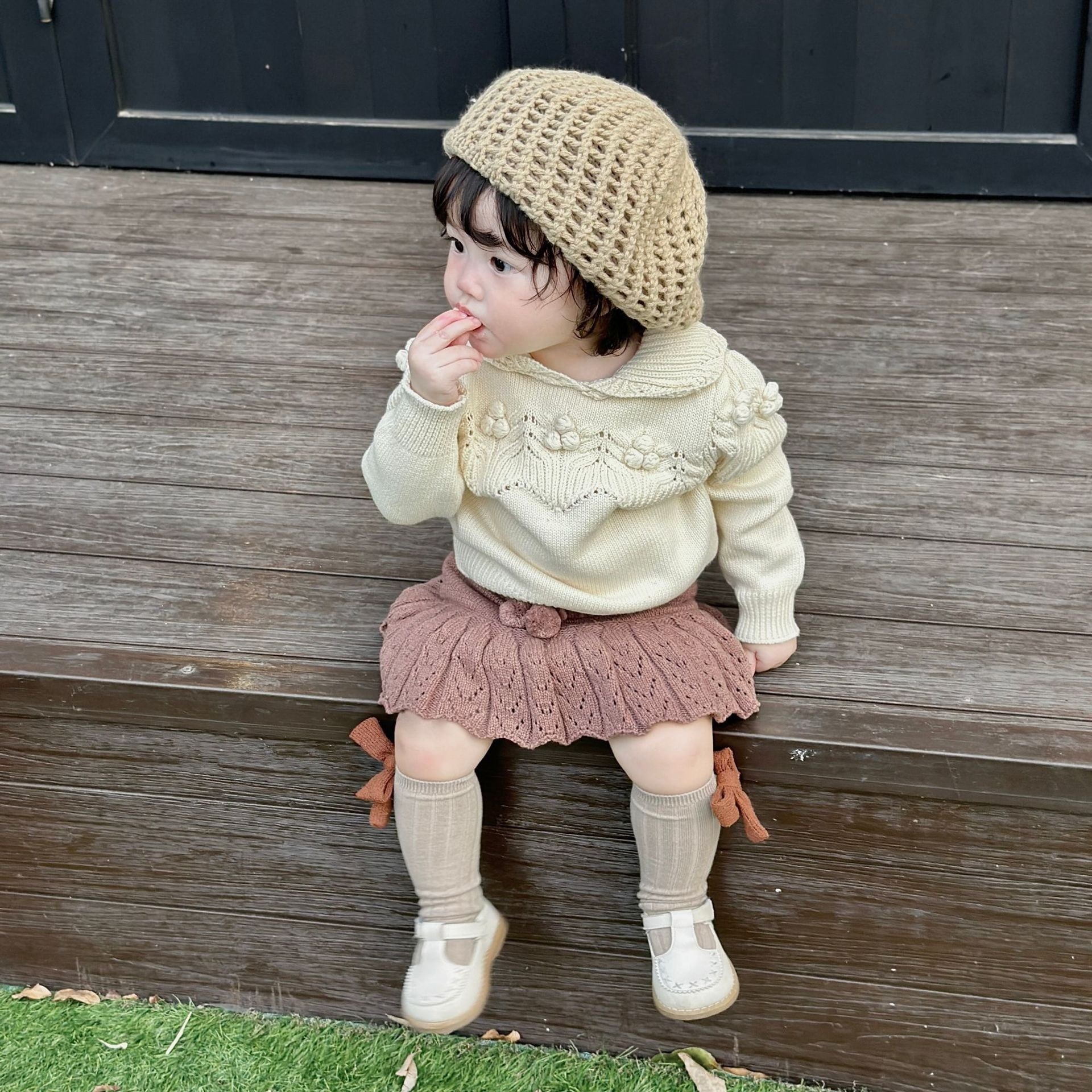 【即納】フラワーニット